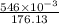 \frac{546\times 10^{-3}}{176.13}