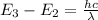 E_3-E_2=\frac{hc}{\lambda }