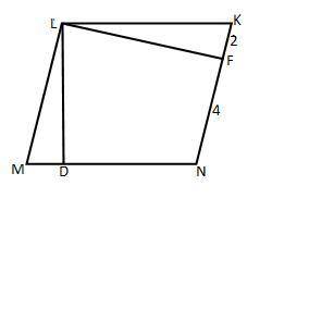 Given:  klmn is a parallelogram m∠n=3m∠k, lf ⊥ kn , ld ⊥ nm kf=2 cm, fn=4 cm find:  lf, ld