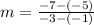 m=\frac{-7-(-5)}{-3-(-1)}