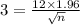 3=\frac{12\times 1.96}{\sqrt{n}}