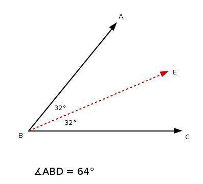 If be−→− bisects ∠abd and m∠ebd = 32°, find m∠abd.