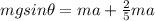 mgsin\theta = ma + \frac{2}{5}ma