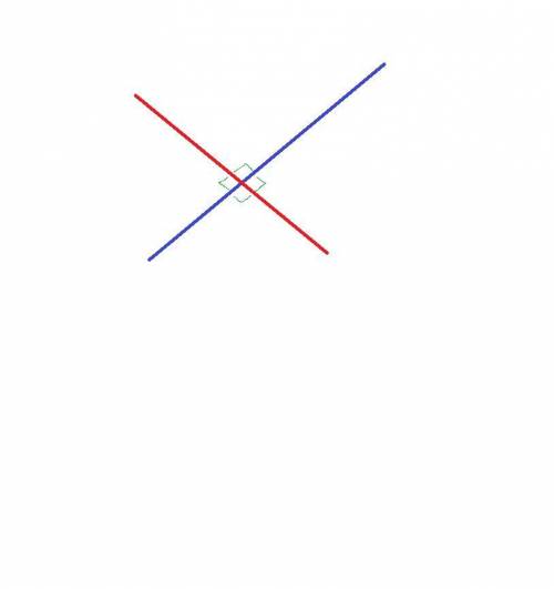 What is 2 lines that form a right angle at their point of intersection