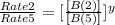 \frac{Rate2}{Rate5}= [\frac{[B(2)]}{[B(5)]}]^{y}