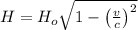 H = H_{o} \sqrt{1 - \left ( \frac{v}{c} \right )^{2}}