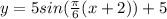 y=5sin(\frac{\pi}{6}(x+2))+5