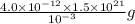 \frac{4.0\times 10^{-12}\times 1.5\times 10^{21}}{10^{-3}}g