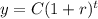 y=C(1+r)^t