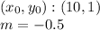 (x_ {0}, y_ {0}) :( 10,1)\\m = -0.5