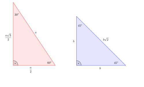 Find tan 30 degrees and tan 45 degrees using the 45-45-90 triangle therom and 30-60-90 triangle theo