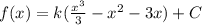 f(x)=k( \frac{x^3}{3}-x^2-3x )+C