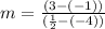 m=\frac{(3-(-1))}{(\frac{1}{2}-(-4))}