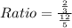 Ratio=\frac{\frac{2}{3}}{\frac{12}{5}}