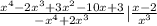 \frac{x^4-2x^3+3x^2-10x+3}{-x^4+2x^3}|\frac{x-2}{x^3}