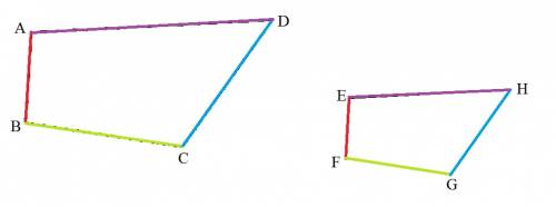 Polygons abcd and efgh are similar.explain what this mean?