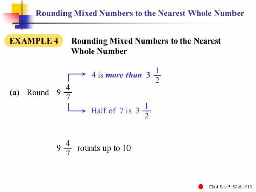 How do you round 5 1/8 to the nearest whole number