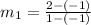 m_1=\frac{2-(-1)}{1-(-1)}