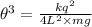 \theta ^{3} =\frac{kq^{2}}{4L^{2}\times mg}