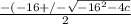 \frac{-(-16+/- \sqrt{-16^2-4c} }{2}