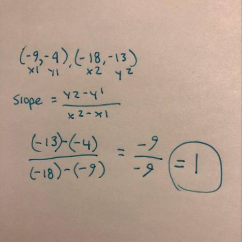 Asap!  find the slope of the line (-9,-,-13)​