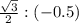 \frac{ \sqrt{3} }{2}: (- 0.5)