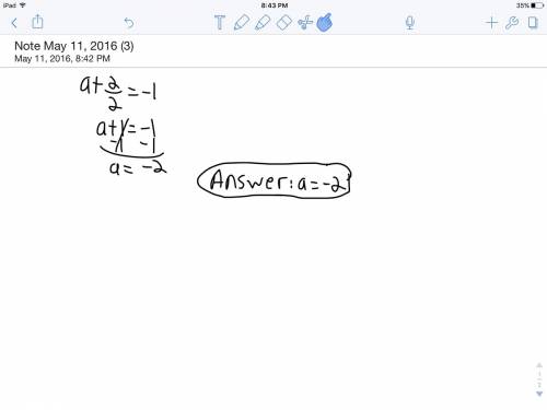 Can someone  me with this equation a+2/2=-1
