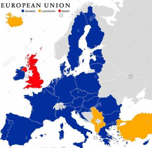The map below shows the european union
