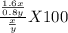 \frac{\frac{1.6x}{0.8y} }{\frac{x}{y} } X 100