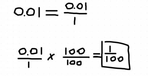How do you write 0.01 as a fraction