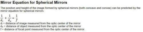What is the formula for the focal length in a concave mirror