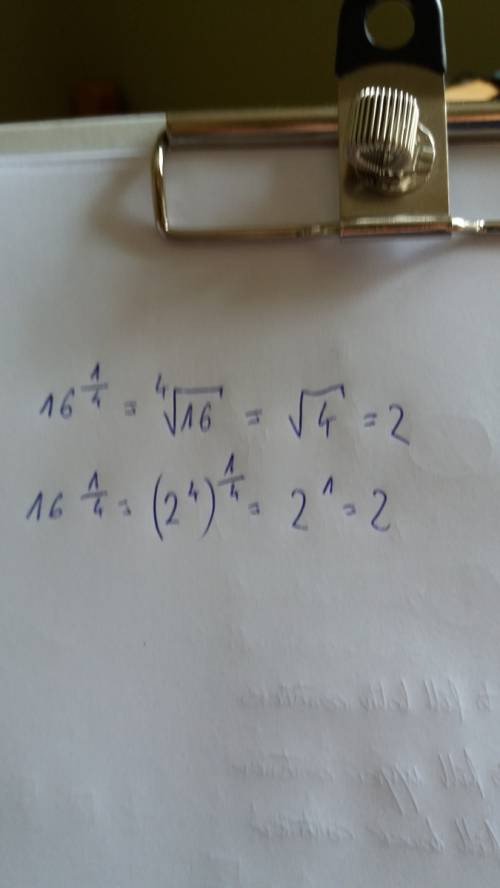 The correct steps to find the value of 16 to the power of 1 over 4?