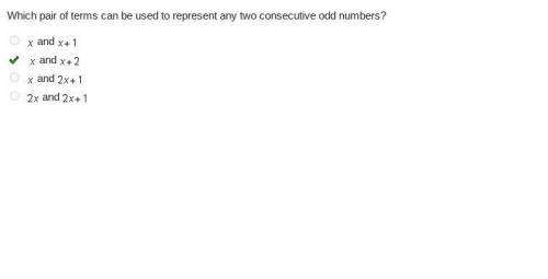 Which pair of terms can be used to represent any two consecutive odd numbers?