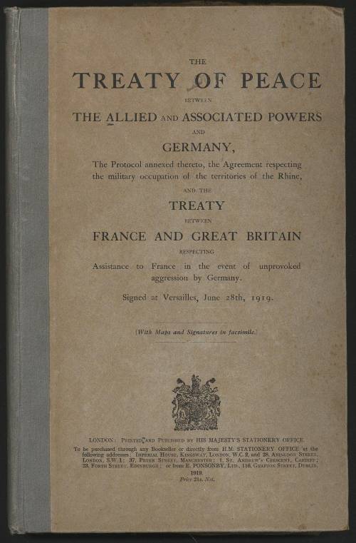 The major argument of opponents of the 1919 treaty of versailles was that the treaty would require t
