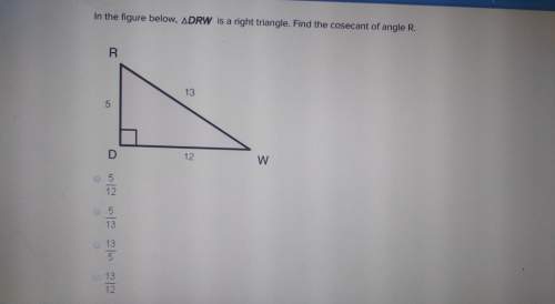 In the figure below, triangledrw is a right triangle. find the cosecant of angle r.