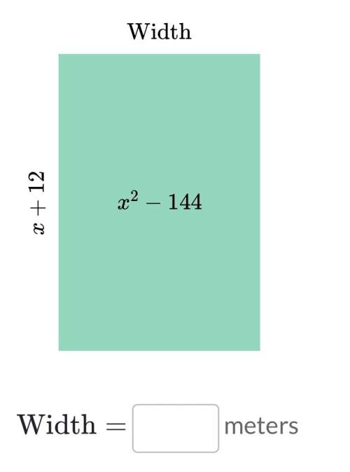 Can someone just answer this asap for the rectangle below has an area of x^2 - 144 square meters a