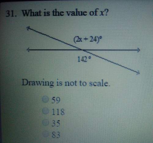 What is the value of x? drawing is not to scale.