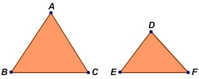 Triangle abc is similar to triangle def . which statement is a proportionality statement for the ra