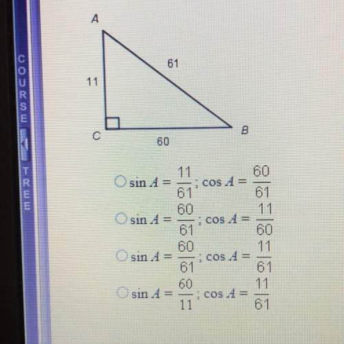 What are the ratios for sin a and cos a?