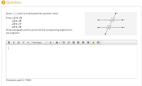 Write a paragraph proof to prove that the corresponding angles shown are congruent.