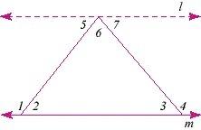 Given the following diagram, find the required measure. given: l | | m m 1 = 140° m 3 = 50° m 6 = ?