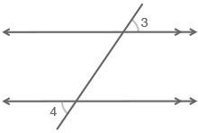 The figure below shows parallel lines cut by a transversal: which statement is true about ∠3 and ∠