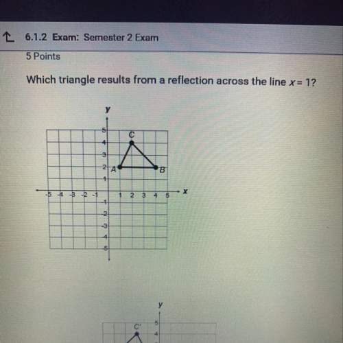 Which triangle results from a reflection across the line x=1