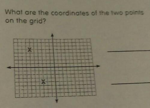 What are the coordinates of the two points on the grid? this is a math question i did not mean to c