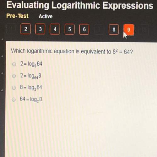 Which logarithmic equation is equivalent to 8^2=64