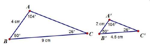 The two triangles below are similar. what is the ratio of the corresponding side lengths? 4: 9 4: