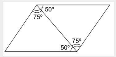 How are these two triangles related? a. congruent by angle-side-angleb. congruent by side-angle-sid