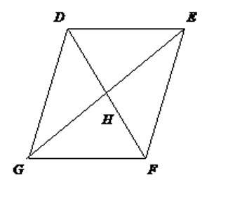 In parallelogram defg, dh = x + 1, hf = 3y, gh=3x−4,and he = 5y + 1. find the values of x and y. th