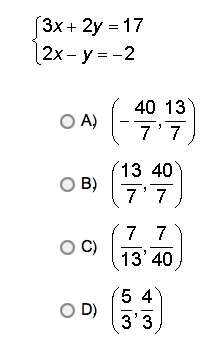 6. which of the following ordered pairs is a solution of the given system of linear equations answe