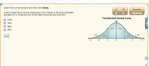 Aset of data has a normal distribution with a mean of 50 and a standard deviation of 6. what percent